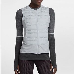 Nike Aeroloft Vest WOMEN RUNNING RUNNER RUN DOWN FILLED 856636 JACKET SILVER DOT